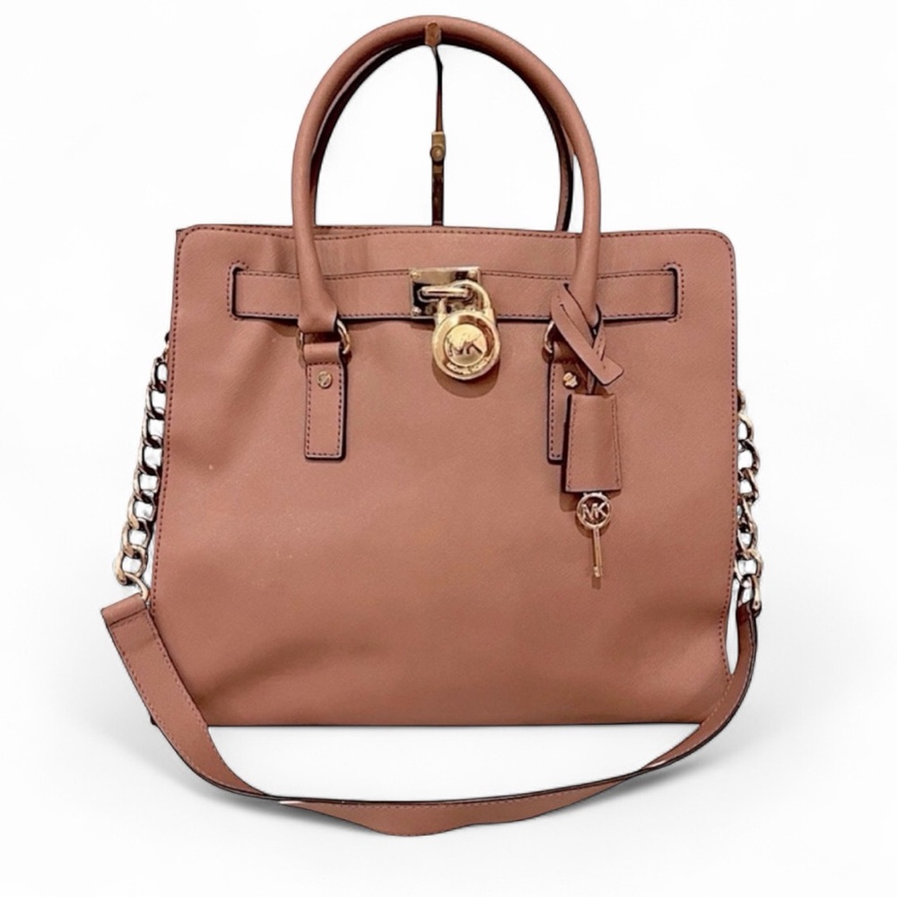 Michael Kors Hamilton bag 🩷🤎 Hamilton Large Saffiano Leather Tote Bag